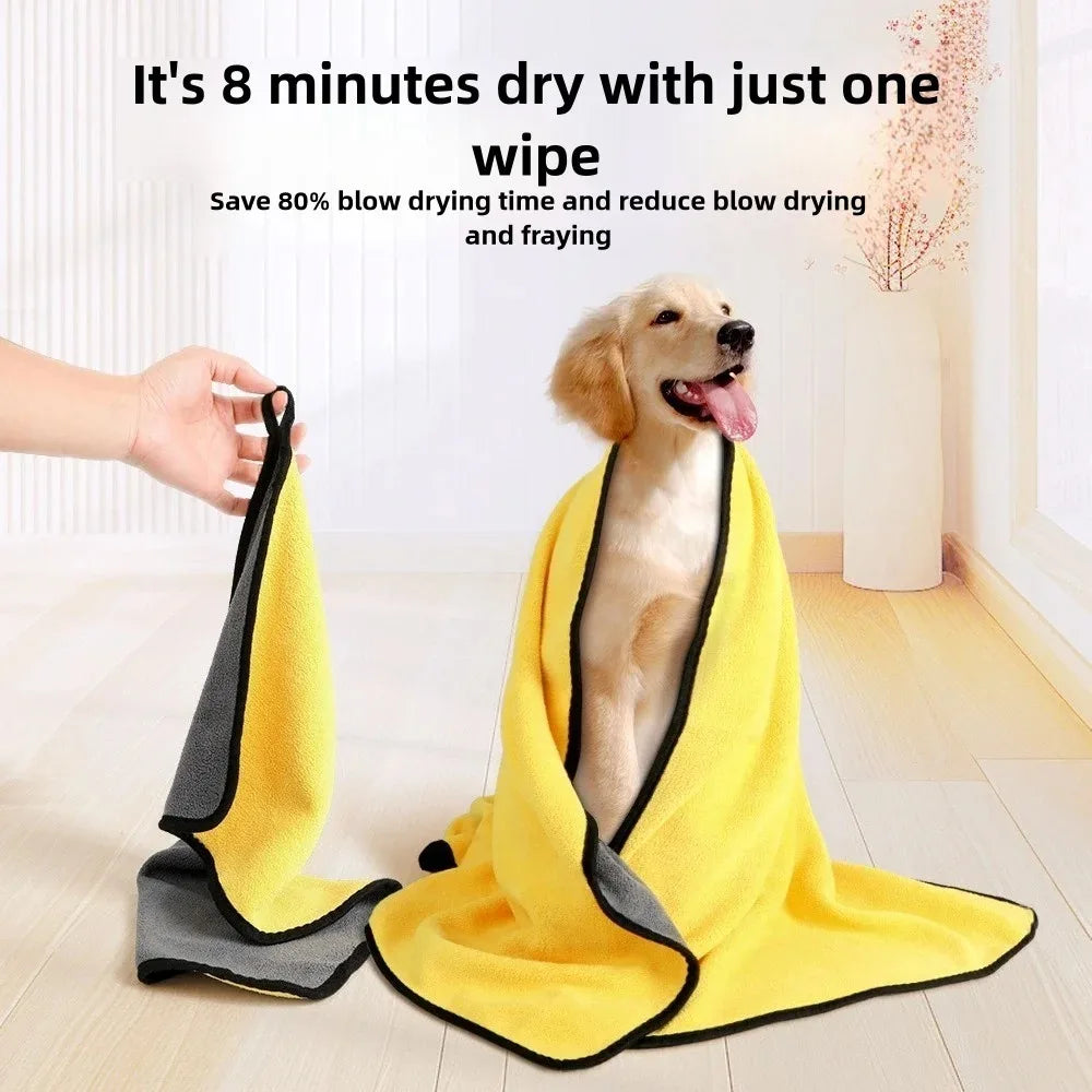 Ultra-absorbent quick-dry pet towel – Soft coral fleece for dogs