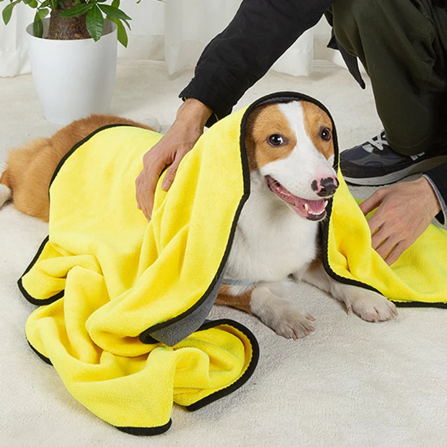 Ultra-absorbent quick-dry pet towel – Soft coral fleece for dogs