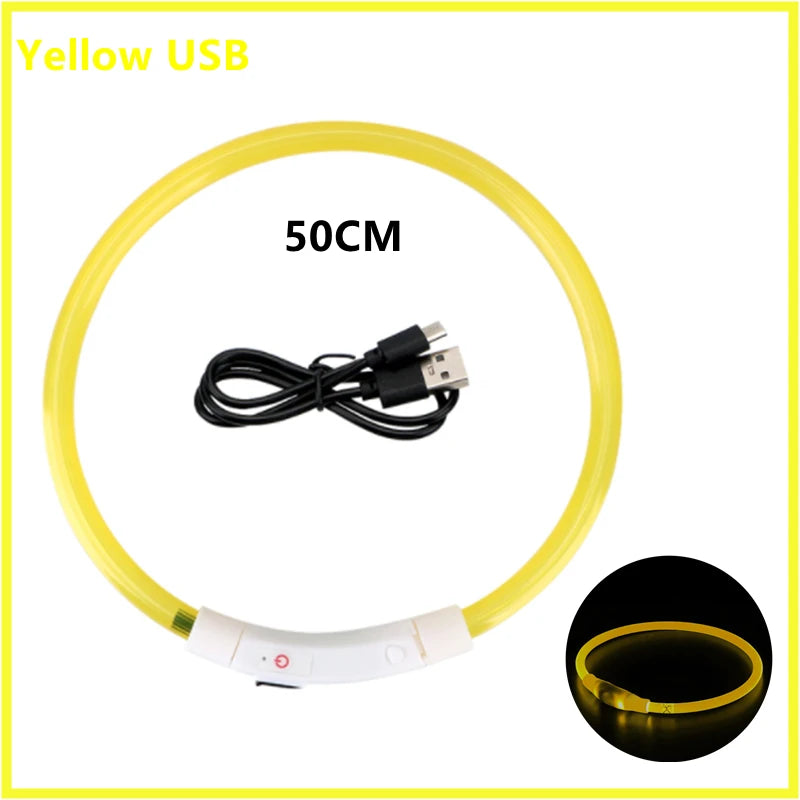 COOYOMOO USB rechargeable LED glowing pet collar