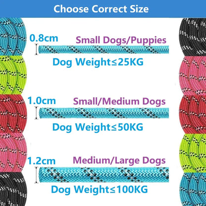 Ultra-resistant reflective dog leash – 120/150/200/300CM