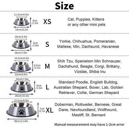 Premium pet feeding bowl – Stainless steel, non-slip & dishwasher safe