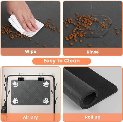 Waterproof & ultra-absorbent pet feeding mat – Keep mealtime clean & comfortable