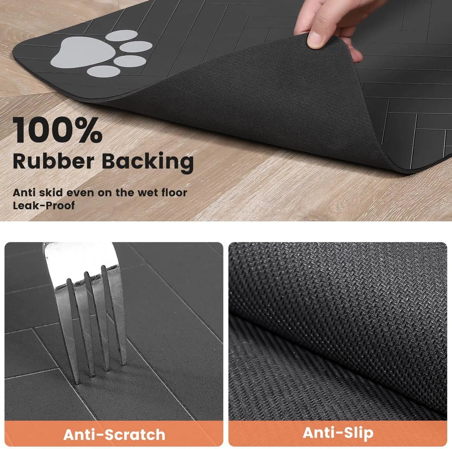 Waterproof & ultra-absorbent pet feeding mat – Keep mealtime clean & comfortable