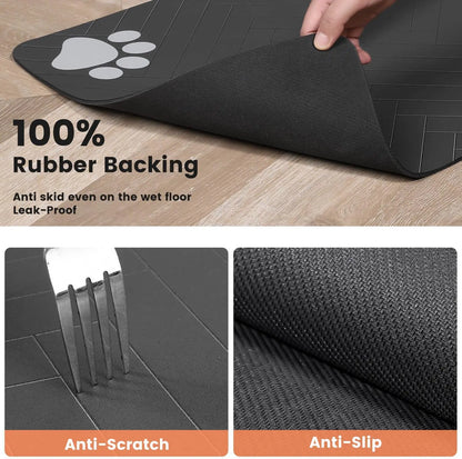 Waterproof & ultra-absorbent pet feeding mat – Keep mealtime clean & comfortable