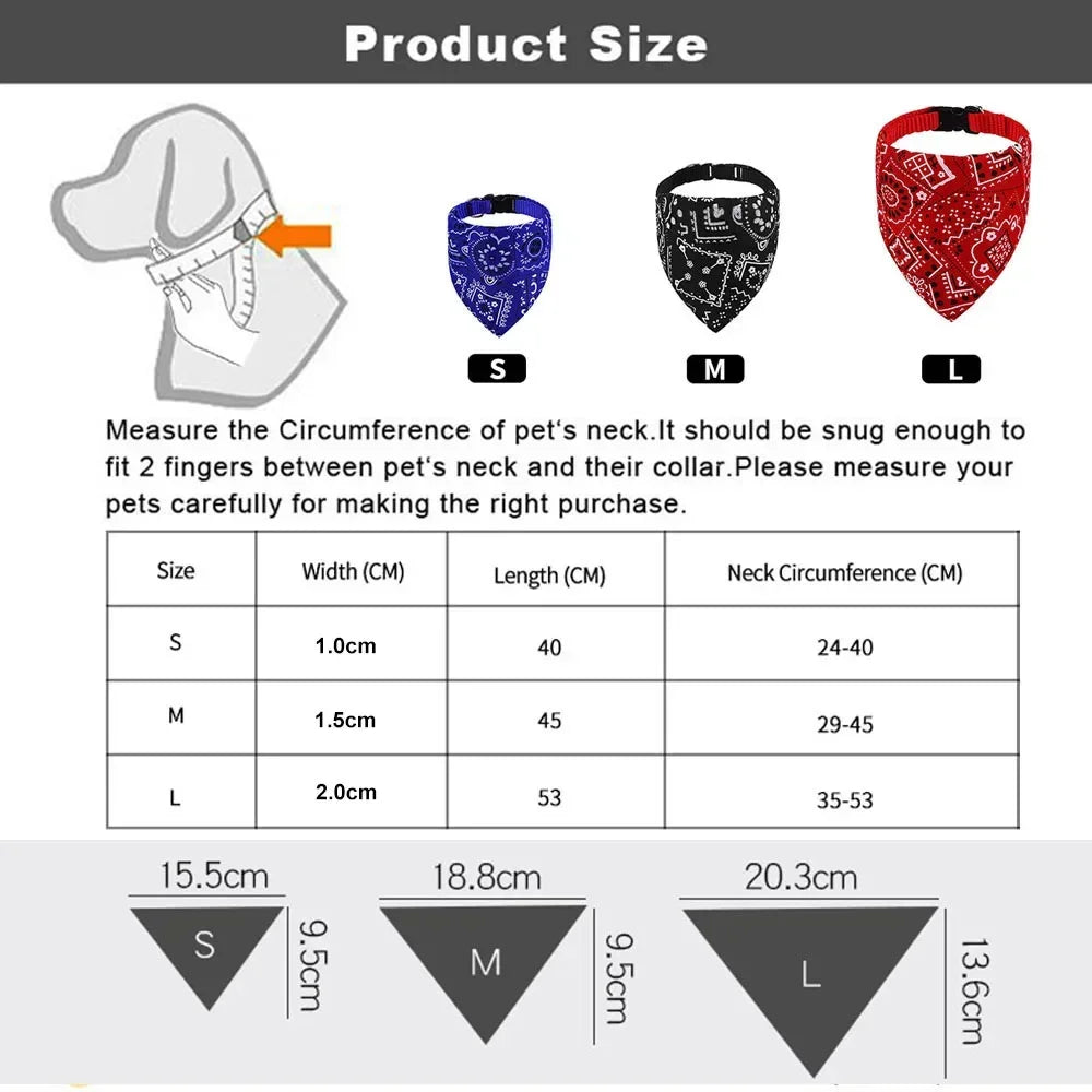 Stylish dog bandana collar – Adjustable scarf for small to large dogs