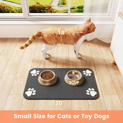 Waterproof & ultra-absorbent pet feeding mat – Keep mealtime clean & comfortable