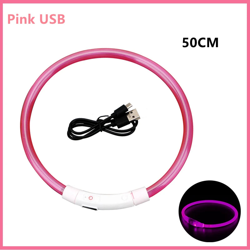 COOYOMOO USB rechargeable LED glowing pet collar