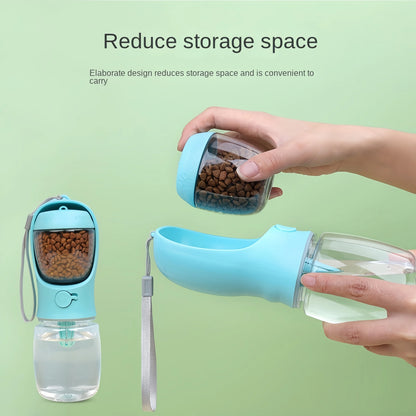 2-in-1 Portable Pet Water Bottle & Food Container – Travel Feeder for Dogs