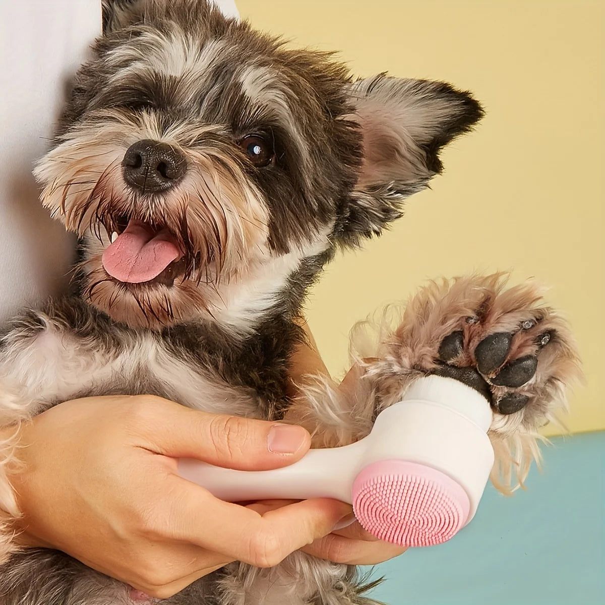 Dual-sided silicone pet paw cleaner & massage Brush – Gentle grooming for healthy coats & claws