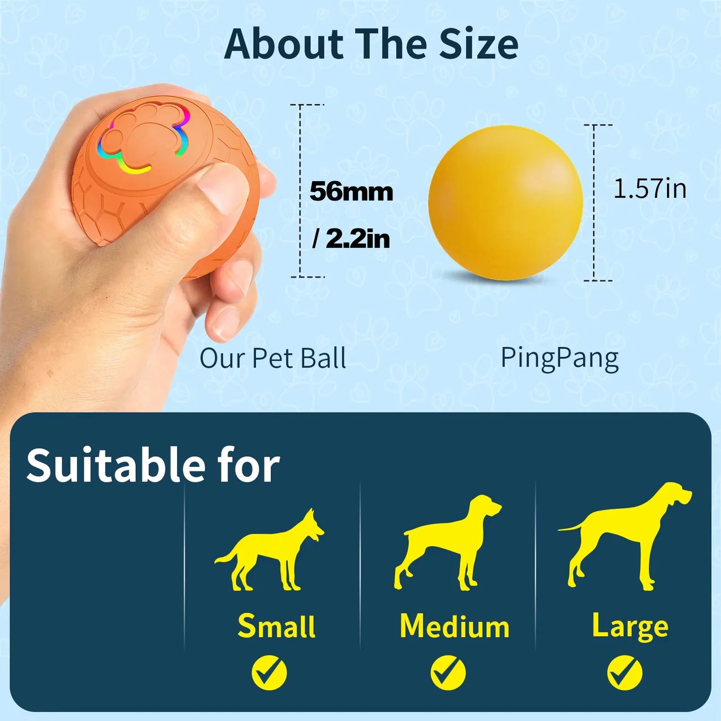 Smart interactive toy ball – keep your pet moving & happy !