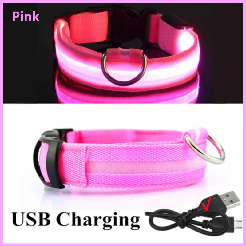 COOYOMOO USB rechargeable LED glowing pet collar