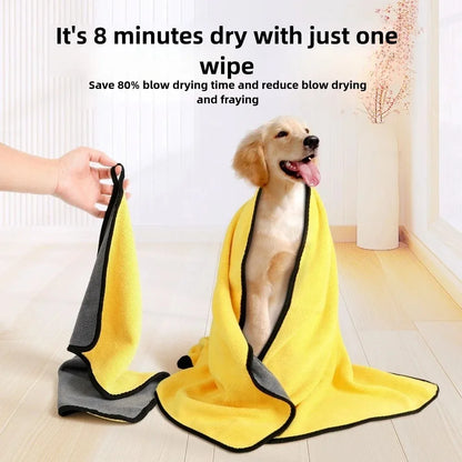 Ultra-absorbent quick-dry pet towel – Soft coral fleece for dogs