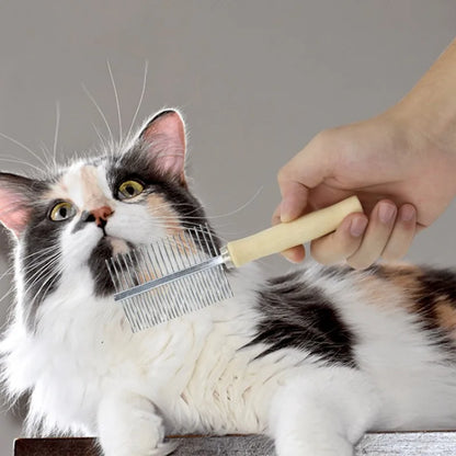 Stainless steel grooming comb – gentle hair remover for pets