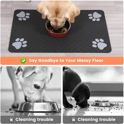 Waterproof & ultra-absorbent pet feeding mat – Keep mealtime clean & comfortable