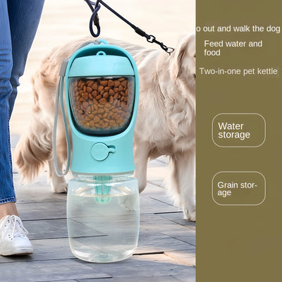 2-in-1 Portable Pet Water Bottle & Food Container – Travel Feeder for Dogs